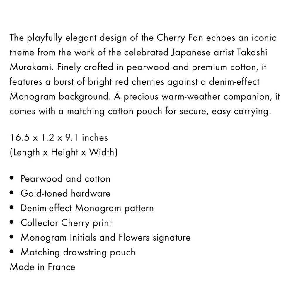 Louis Vuitton x Takashi Murakami Cherry Print Denim Fan - Picture 5 of 5